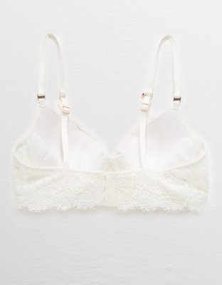 Aerie Real Power Plunge Push Up Eyelash Lace Bra