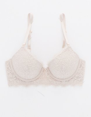 Aerie Real Power Plunge Push Up Eyelash Lace Bra