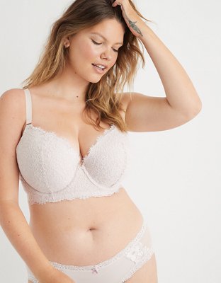 Aerie Real Power Wireless Push Up Slumber Party Lace Bra