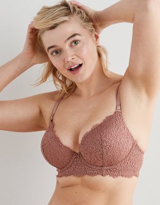 aerie, Intimates & Sleepwear, Aerie Show Off Plunge Push Up Eyelash Lace Bra  38d