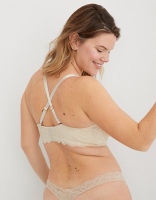 Aerie Real Power Plunge Push Up New Blooms Lace Bra