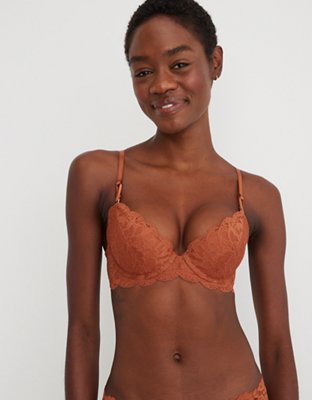 Aerie Real Power Plunge Push Up New Blooms Lace Bra