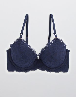 Aerie Real Power Plunge Push Up New Blooms Lace Bra