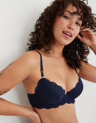 Aerie Real Power Plunge Push Up New Blooms Lace Bra