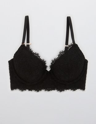 Aerie Real Power Plunge Push Up Eyelash Lace Bra