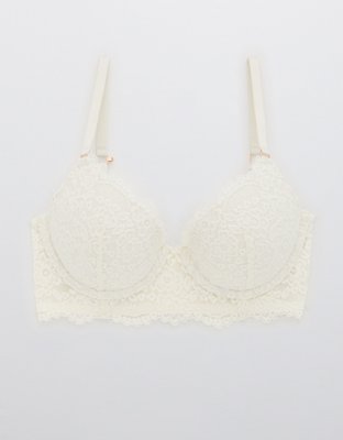 Aerie blue and white lace push up bra 34 A