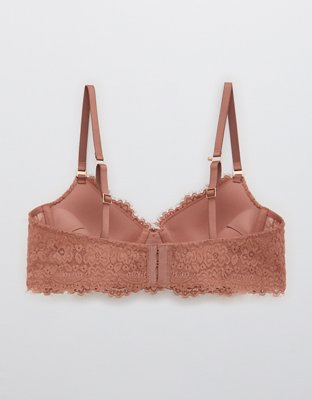 Aerie Real Power Plunge Push Up Eyelash Lace Bra