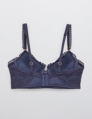 Aerie Real Power Plunge Push Up Far Out Lace Bra