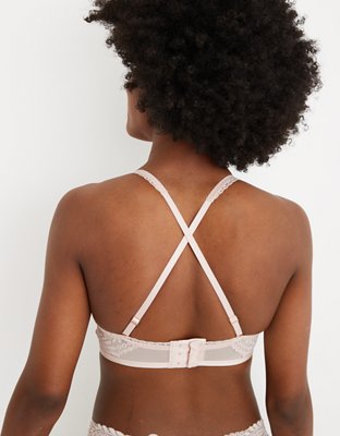 Aerie Real Power Plunge Push Up Far Out Lace Bra