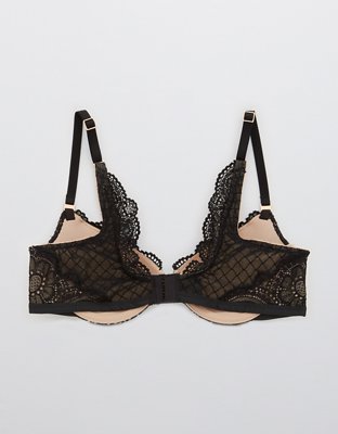 Aerie Real Power Plunge Push Up Slumber Party Lace Bra