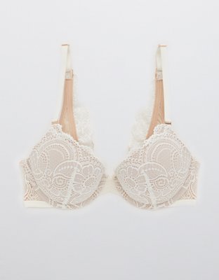 Aerie Real Power Plunge Push Up Slumber Party Lace Bra