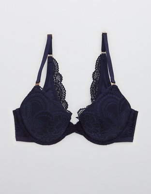 Aerie Real Power Plunge Push Up Blue Lace Bra Size 38B - $14 - From Daniele