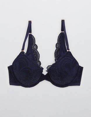 Aerie Real Power Plunge Push Up New Blooms Lace Bra