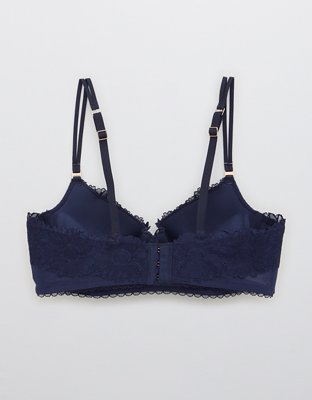 Aerie Real Power Plunge Push Up Sunflower Lace Bra