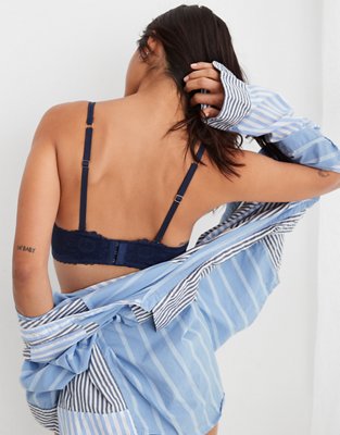 Aerie Real Power Plunge Push Up Sunflower Lace Bra