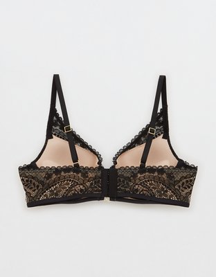 Aerie Real Power Plunge Push Up Paisley Lace Bra