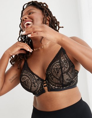 Buy Aerie Real Power Plunge Push Up Paisley Lace Bra online