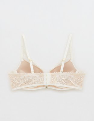 Aerie Real Power Plunge Push Up Paisley Lace Bra