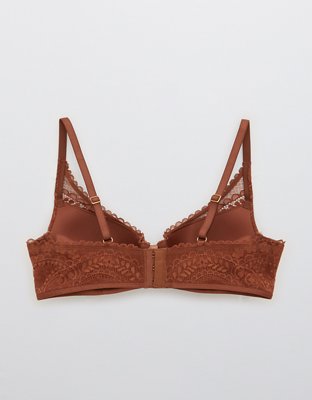 Aerie Real Power Plunge Push Up Paisley Lace Bra