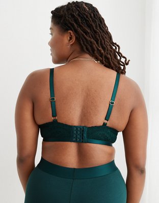 Aerie Real Power Plunge Push Up Paisley Lace Bra
