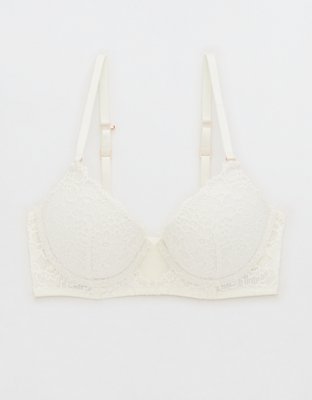 Aerie Real Power Plunge Push Up Slumber Party Lace Bra