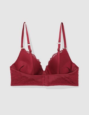 Show Off Eyelash Lace Plunge Push Up Bra