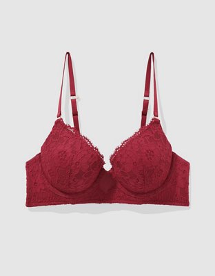 Show Off Eyelash Lace Plunge Push Up Bra