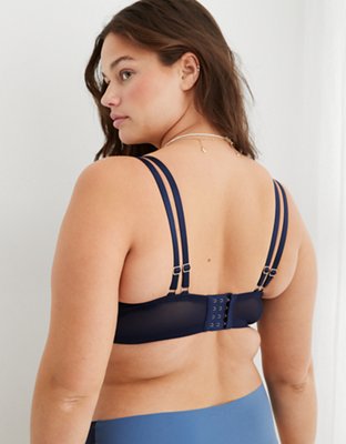 Aerie Real Power Plunge Push Up Poppy Lace Bra