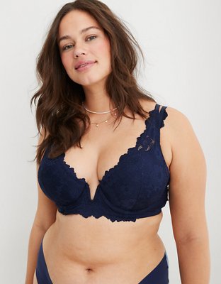 Aerie Bra Size 34A Blue Underwired Push-Up Adjustable Straps Lace Lingerie