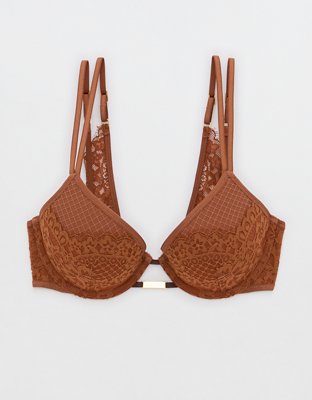Aerie palm lace classic push up bralette in black