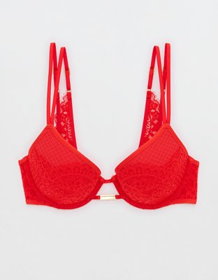 Aerie Real Power Poppy Lace Unlined Bra