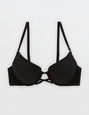 Show Off Bra de Encaje Vintage con Escote Profundo y Pushup