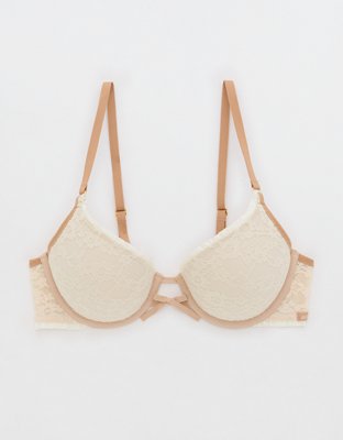 Show Off Vintage Lace Plunge Push Up Bra