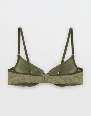 Show Off Bra de Encaje Vintage con Escote Profundo y Pushup