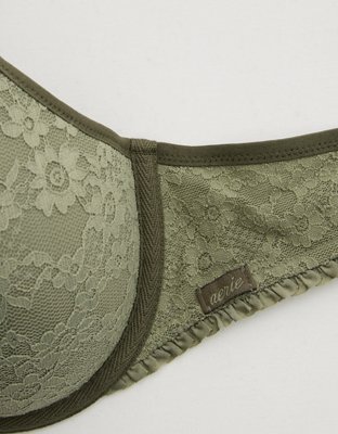 Show Off Bra de Encaje Vintage con Escote Profundo y Pushup