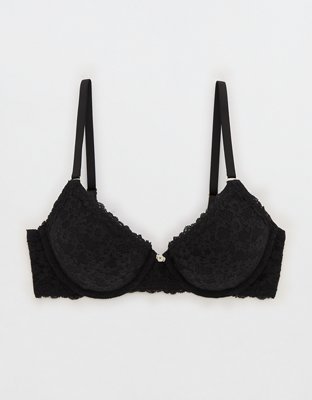Show Off Vintage Lace Plunge Push Up Bra