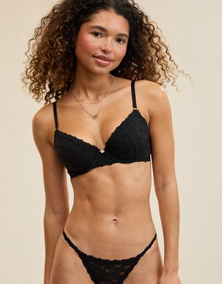 Show Off Vintage Lace Plunge Push Up Bra