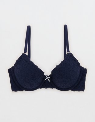 Show Off Vintage Lace Plunge Push Up Bra