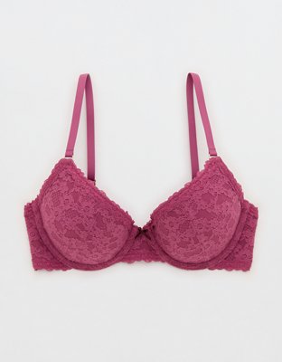 Show Off Vintage Lace Plunge Push Up Bra