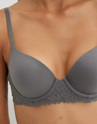 Aerie Real Sunnie Demi Push Up Blossom Lace Trim Bra