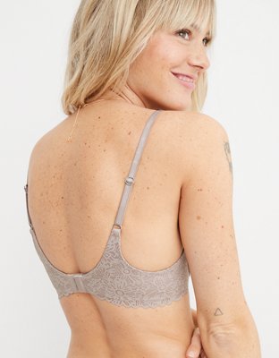 Aerie Real Sunnie Demi Push Up Blossom Lace Trim Bra