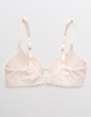 Aerie Real Sunnie Lace Demi Push Up Blossom Lace Trim Bra