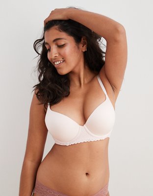 aerie Real Sunnie Lace Demi Push Up Blossom Lace Trim Bra