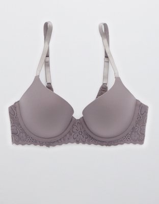 Aerie Real Sunnie Lace Demi Push Up Blossom Lace Trim Bra
