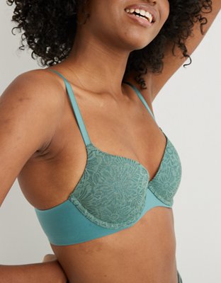 Aerie Real Sunnie Demi Push Up Blossom Lace Bra