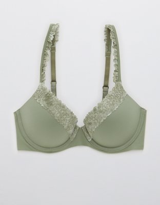Aerie Real Sunnie Demi Push Up Blossom Lace Trim Bra