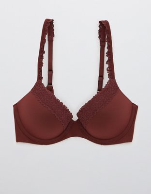 Aerie Real Sunnie Demi Push Up Blossom Lace Trim Bra