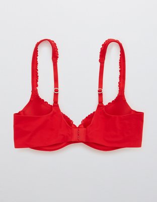Aerie Real Sunnie Bra de media copa con ribete de encaje Blossom y pushup