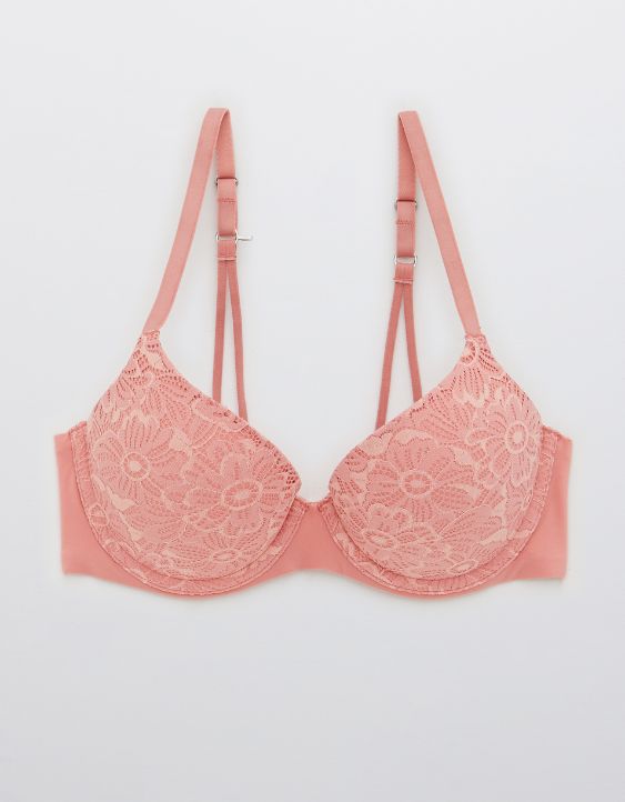 Aerie Real Sunnie Demi Push Up Blossom Lace Bra