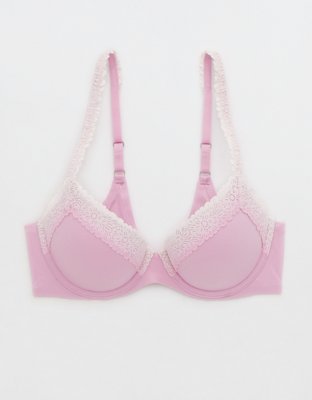 Aerie Real Sunnie Bra de media copa con pushup y encaje ombré